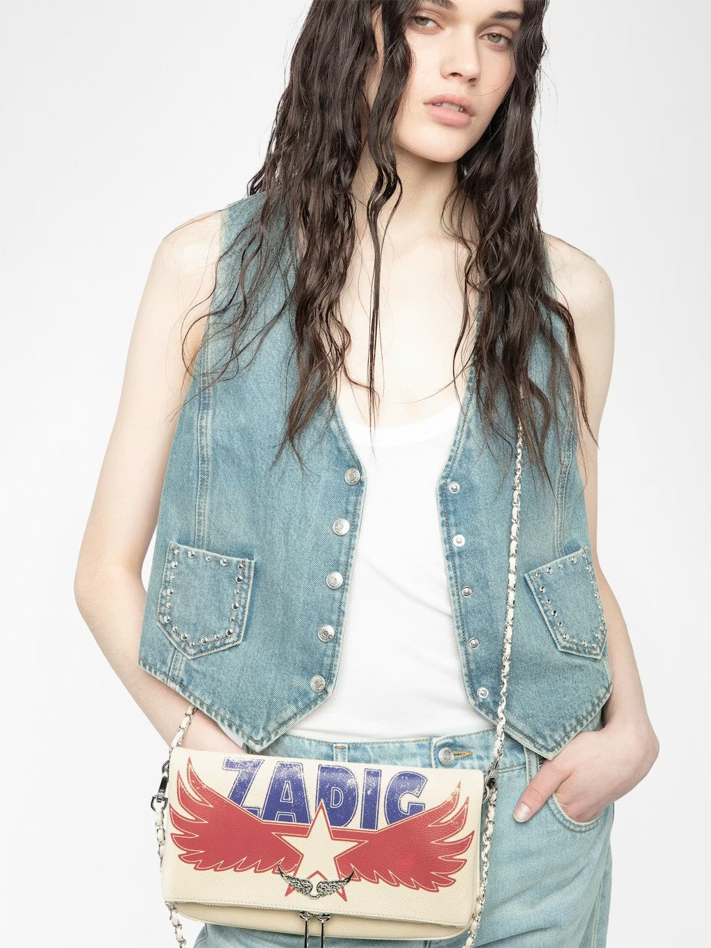 Bolso Rock Grained Leather America ZADIG ET VOLTAIRE BOLSOS Y CARTERAS Malva CO