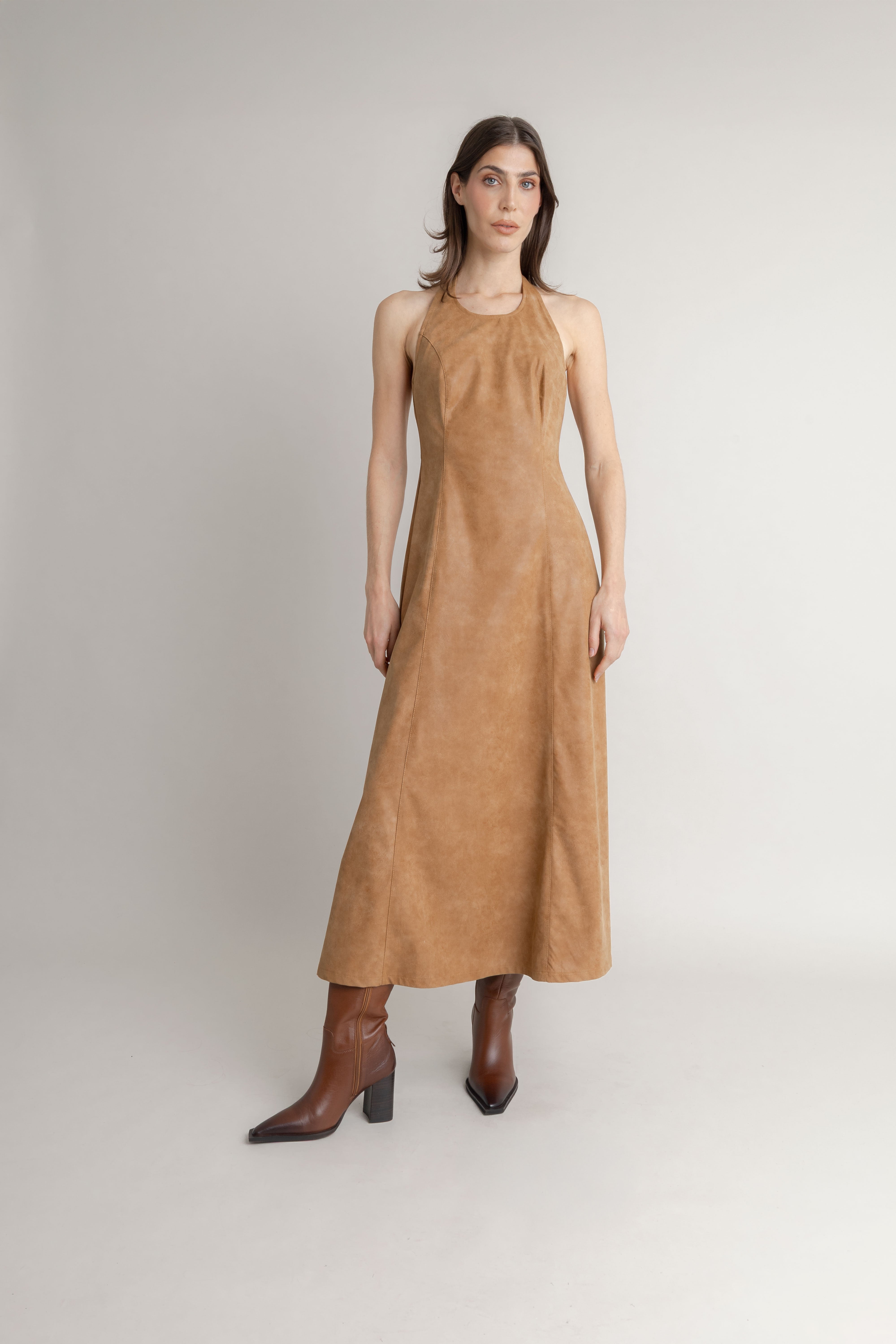 Maxi Vestido En Cuerina COMMON AREA MAXI VESTIDOS Malva CO