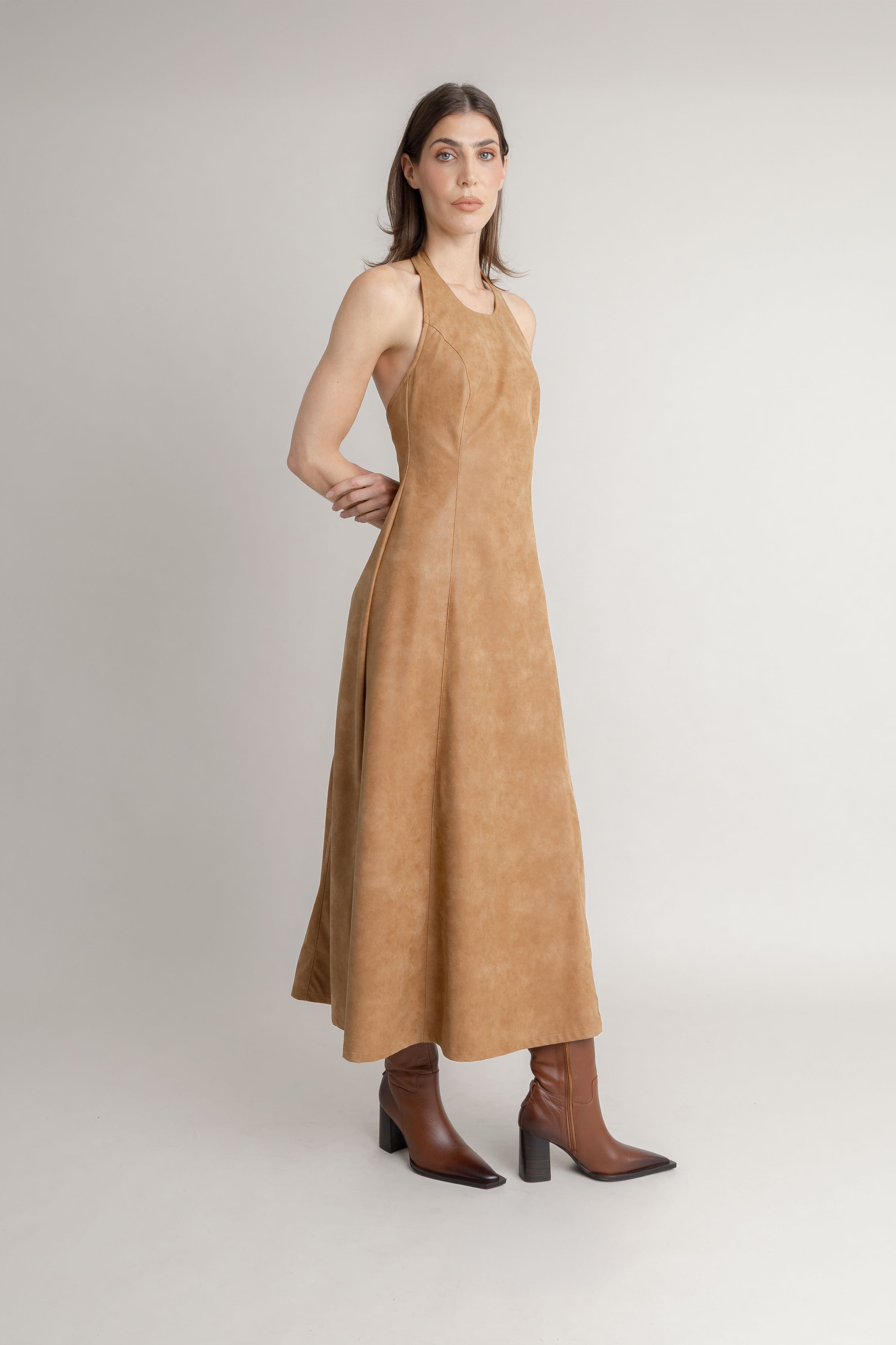 Maxi Vestido En Cuerina COMMON AREA MAXI VESTIDOS Malva CO