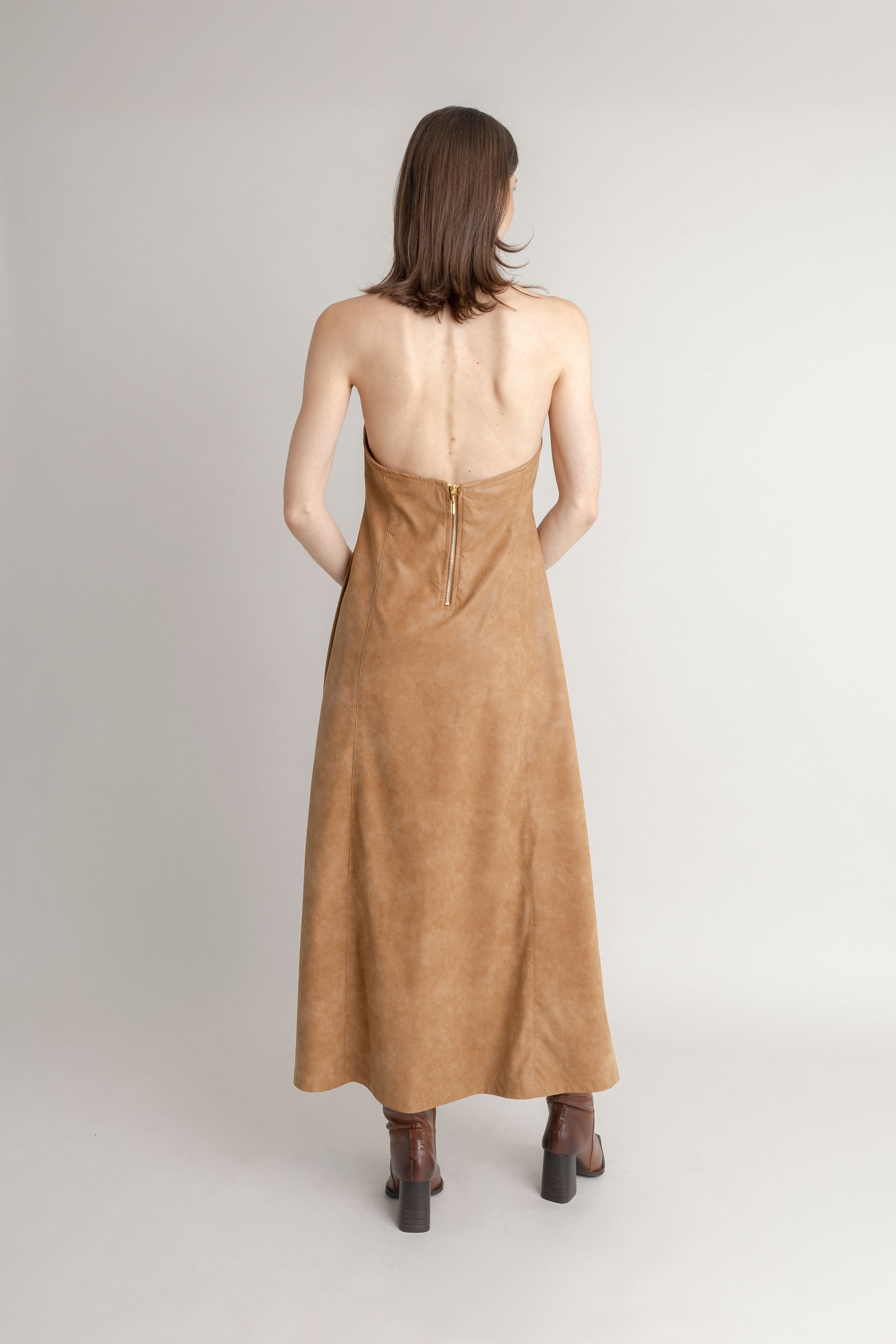 Maxi Vestido En Cuerina COMMON AREA MAXI VESTIDOS Malva CO