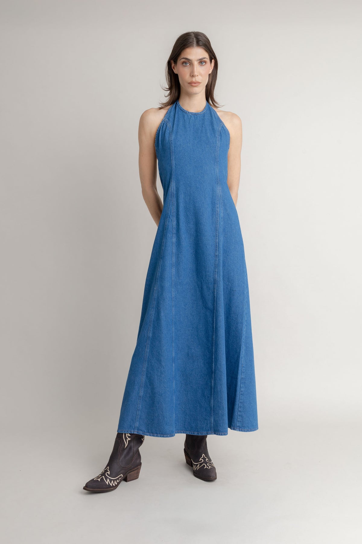Maxi Vestido De Jean COMMON AREA MAXI VESTIDOS Malva CO