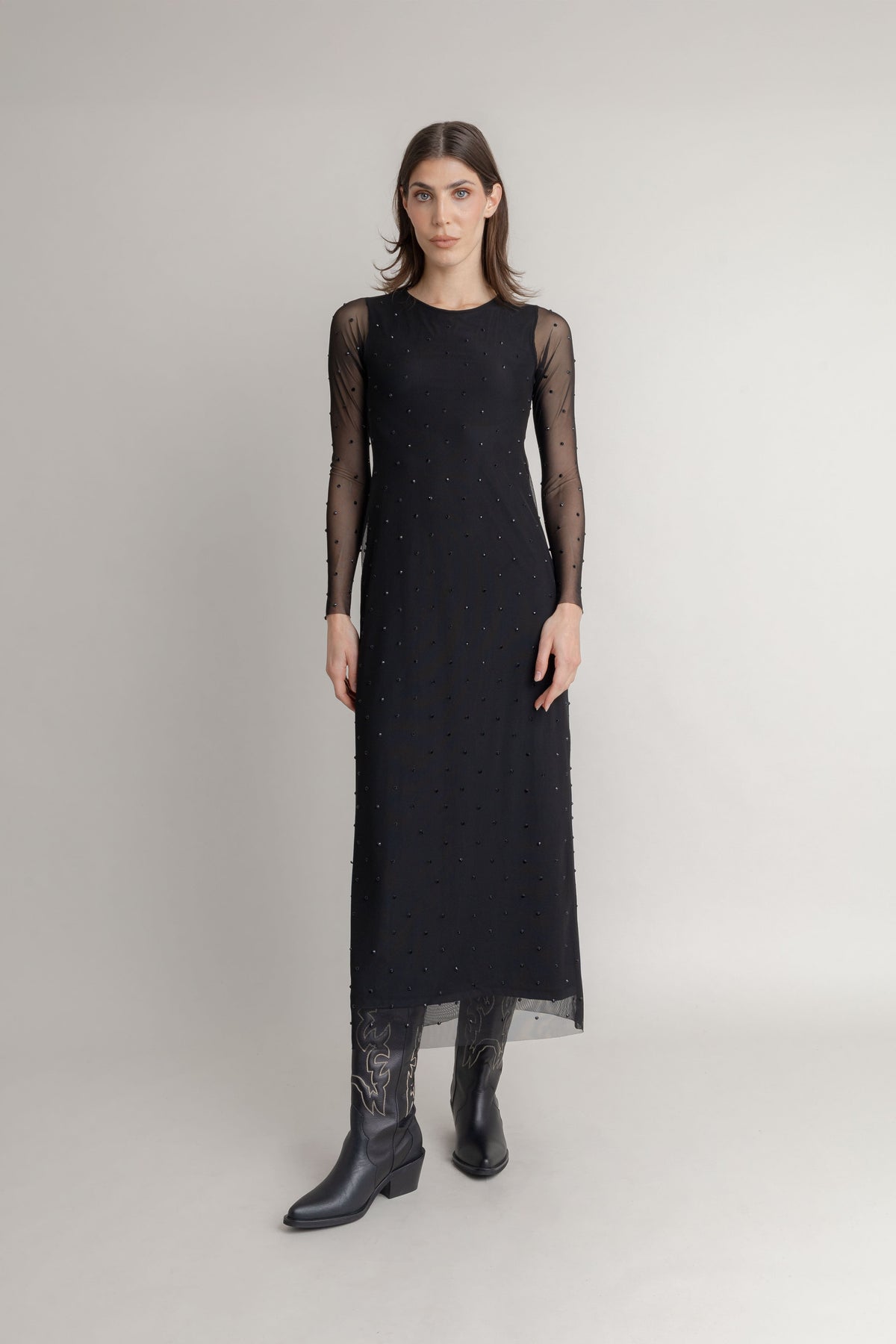 Maxi Vestido Con Taches COMMON AREA MAXI VESTIDOS Malva CO