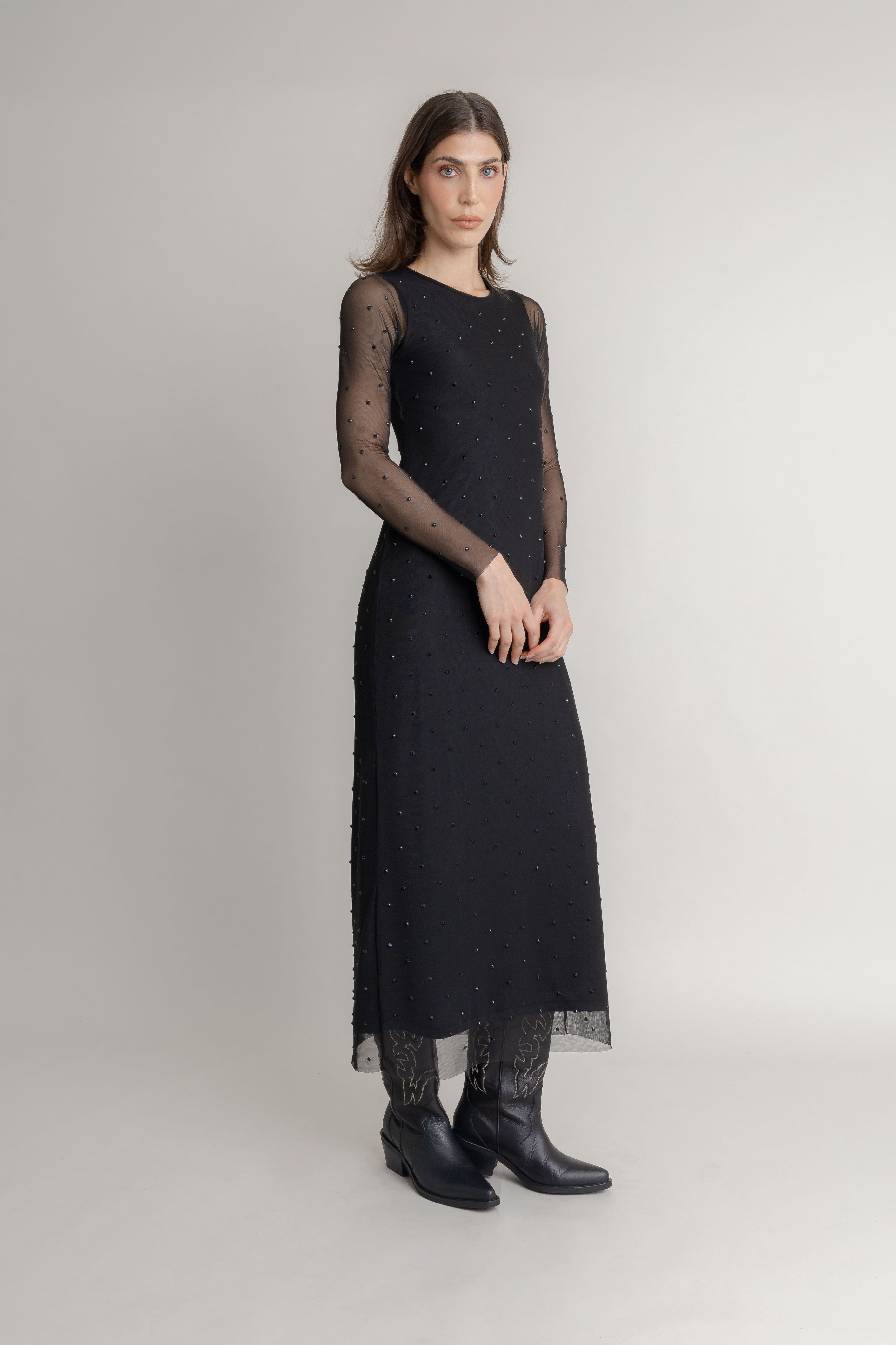 Maxi Vestido Con Taches