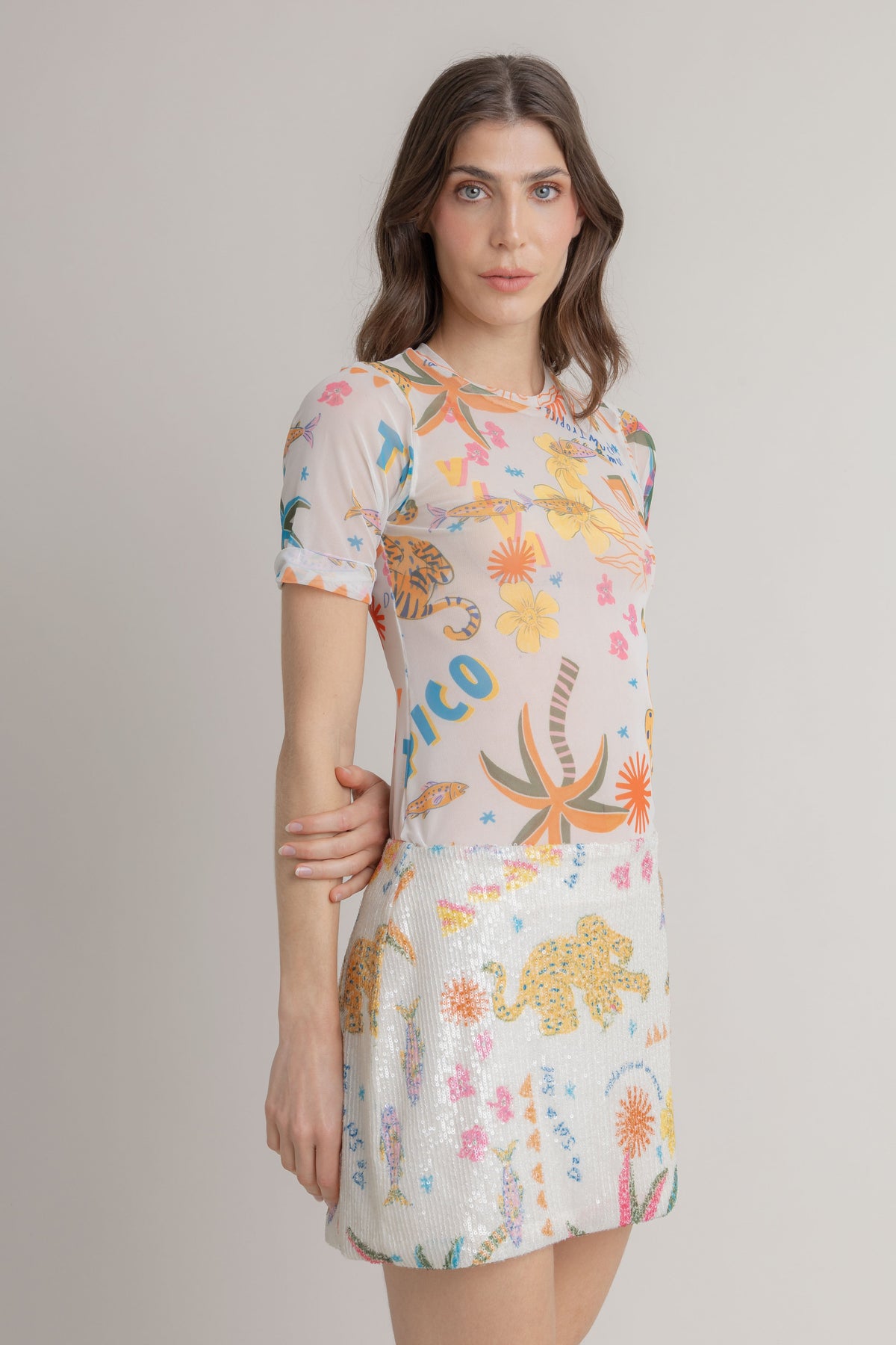 Mesh Estampada VOIE T-SHIRT Malva CO