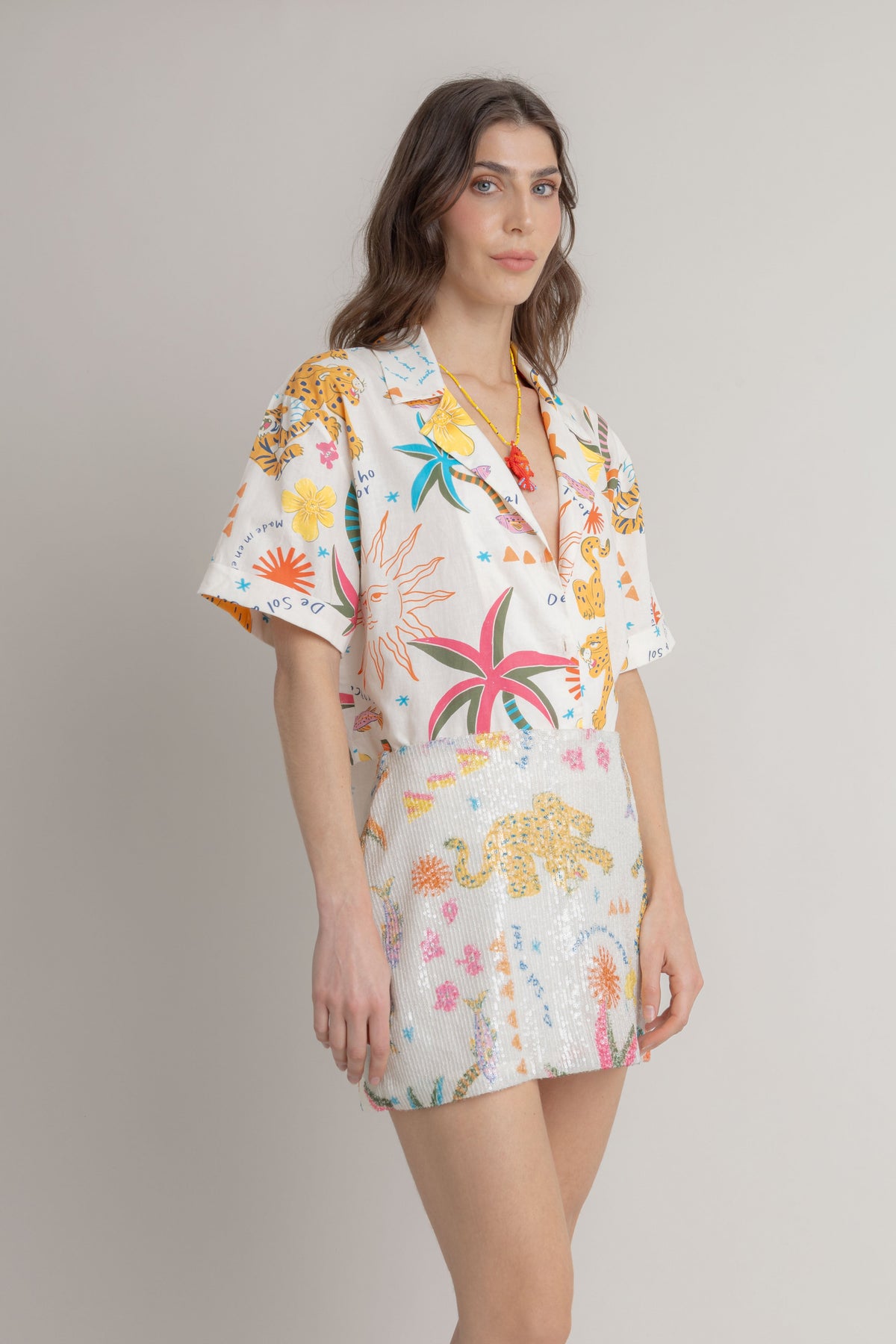 Falda Estampada VOIE MINI FALDAS Malva CO