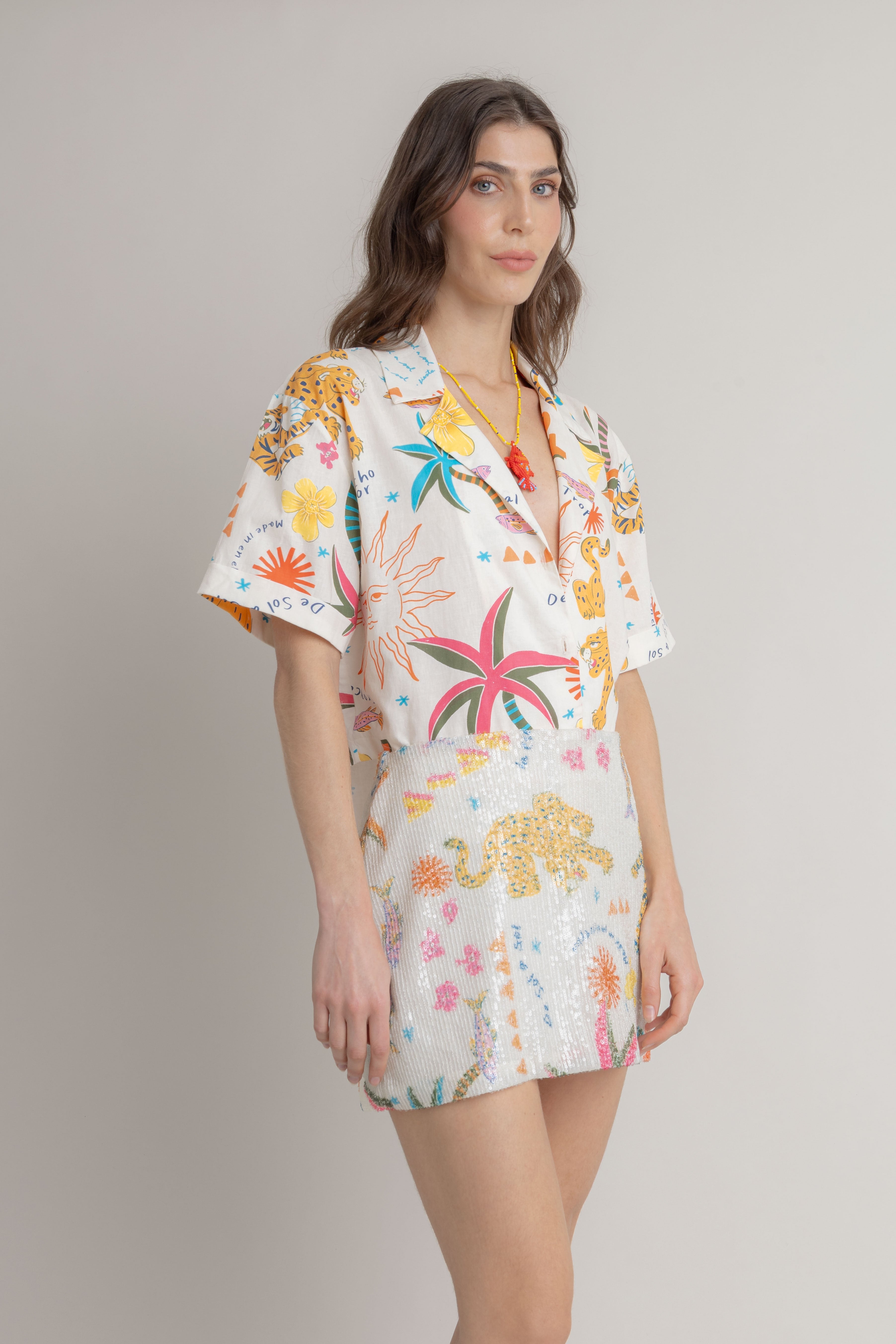 Falda Estampada VOIE MINI FALDAS Malva CO