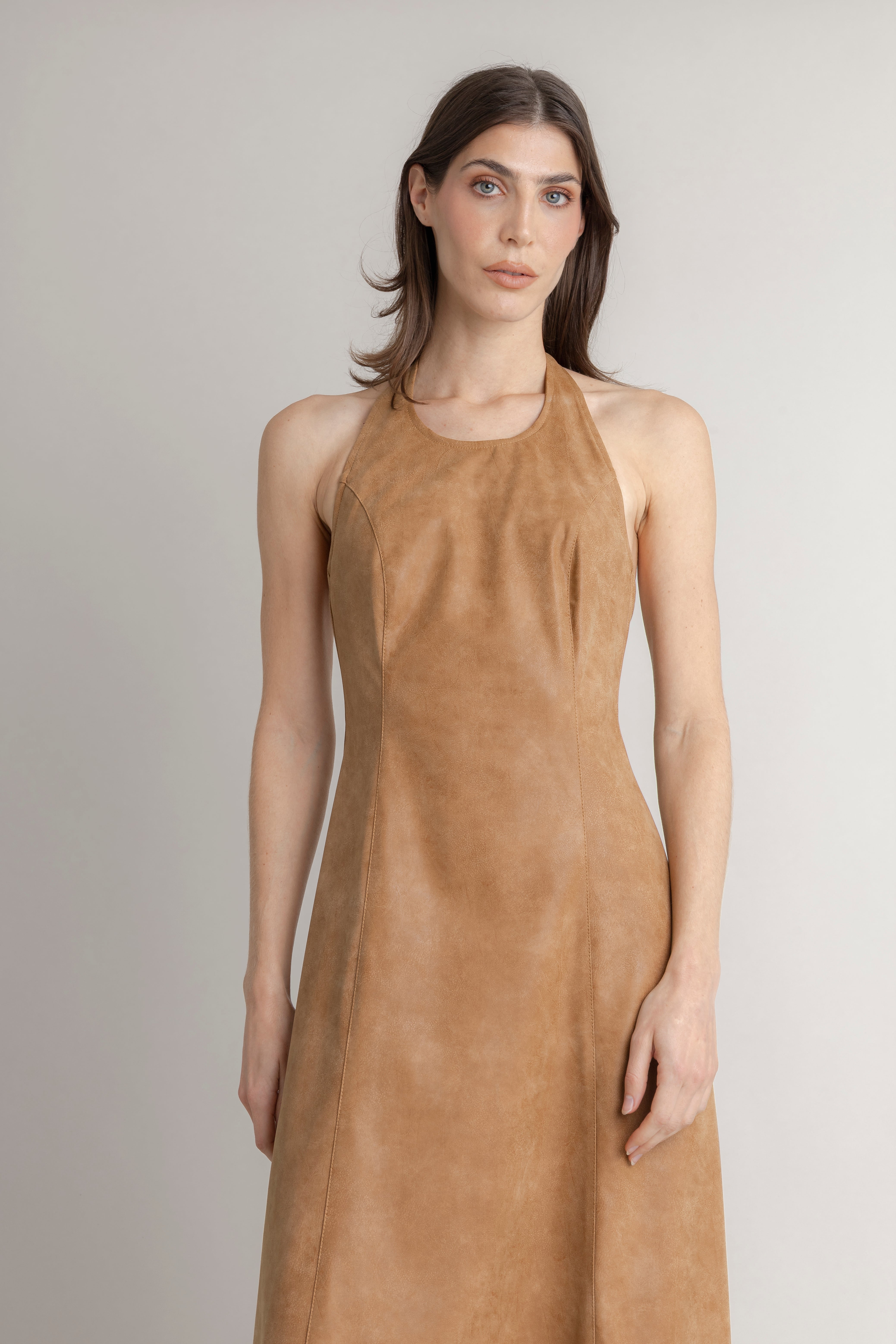Maxi Vestido En Cuerina COMMON AREA MAXI VESTIDOS Malva CO