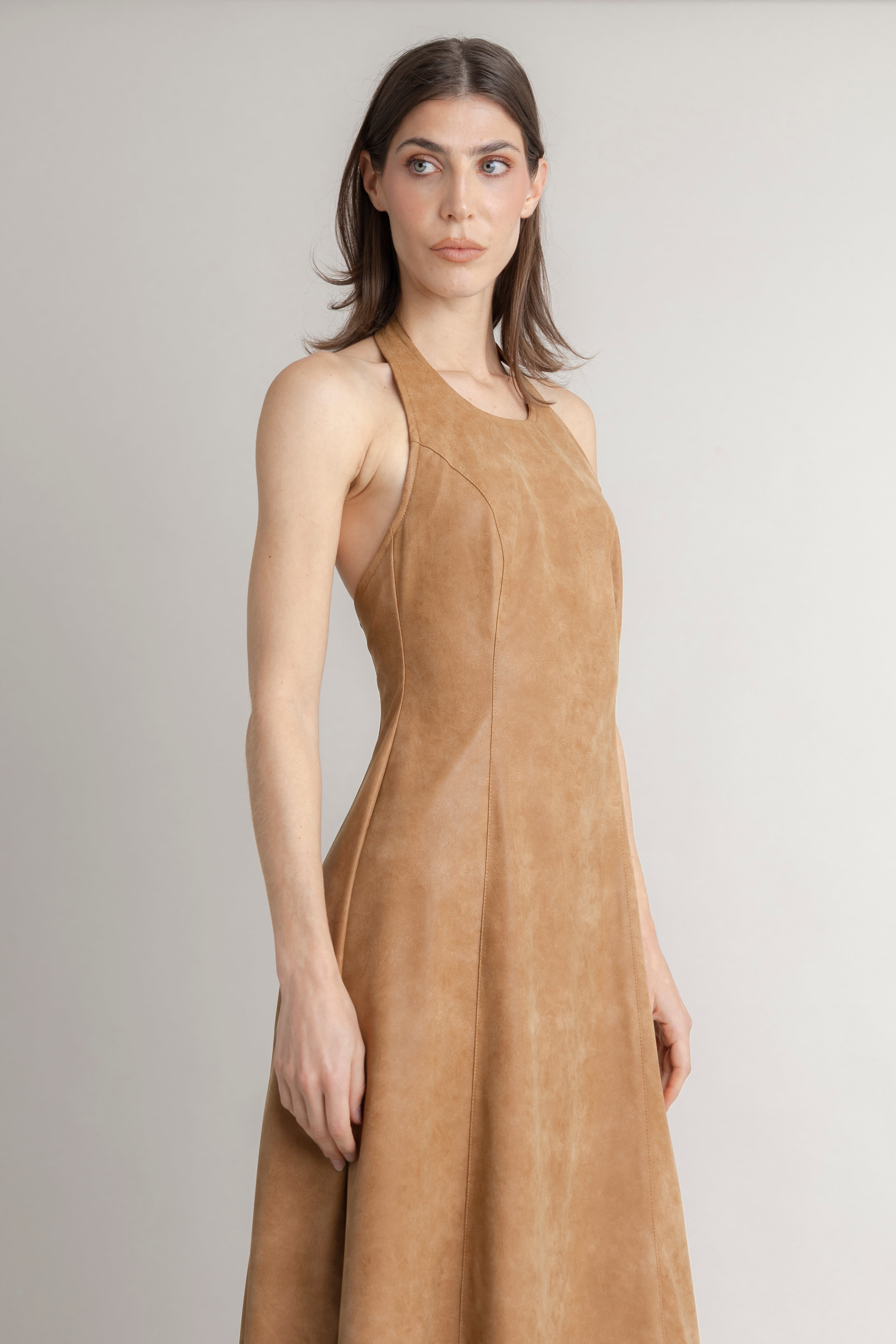 Maxi Vestido En Cuerina COMMON AREA MAXI VESTIDOS Malva CO