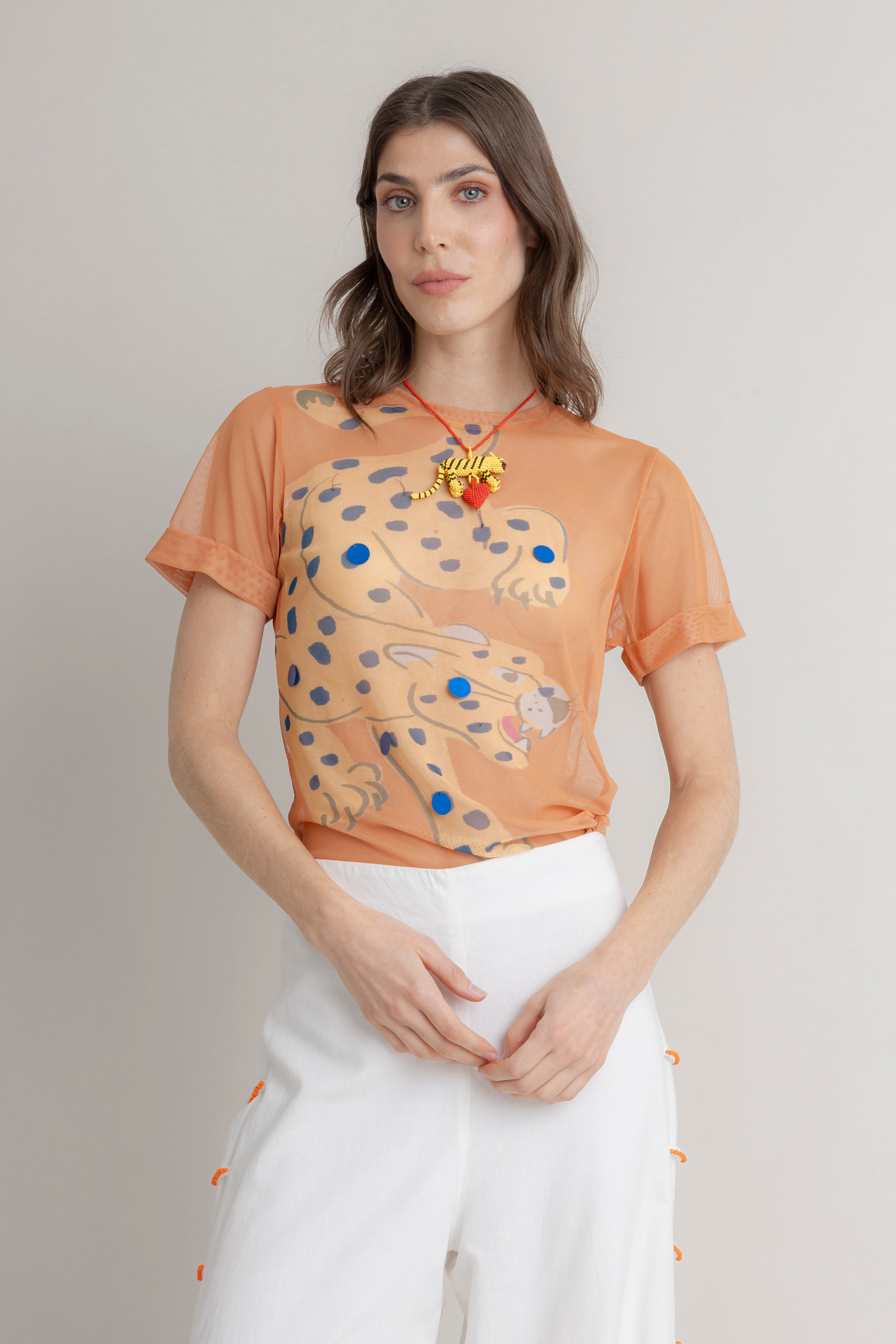 Mesh Tigre VOIE T-SHIRT Malva CO
