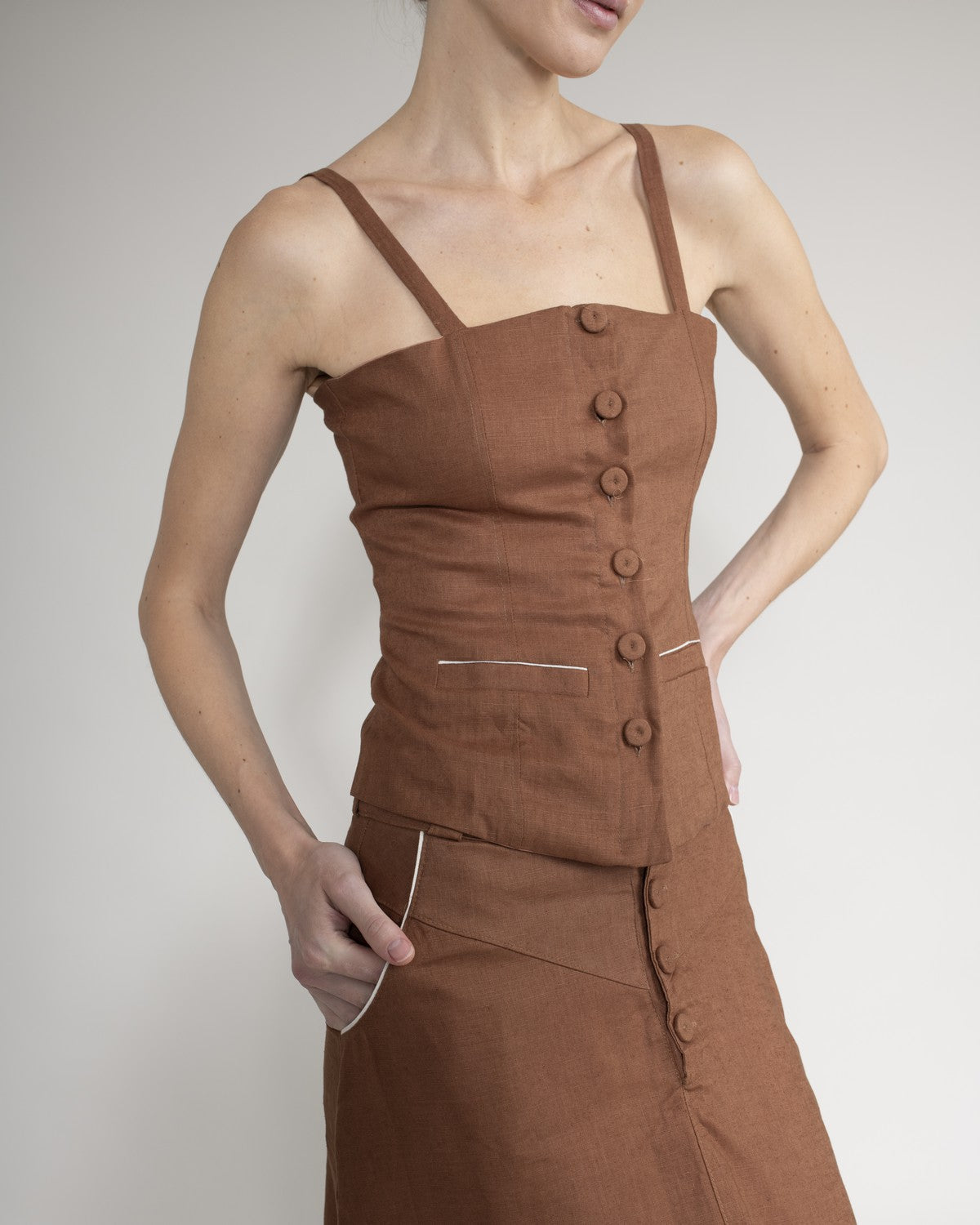 Maxi Falda con Bolsillos VOIE MAXI FALDAS Malva CO