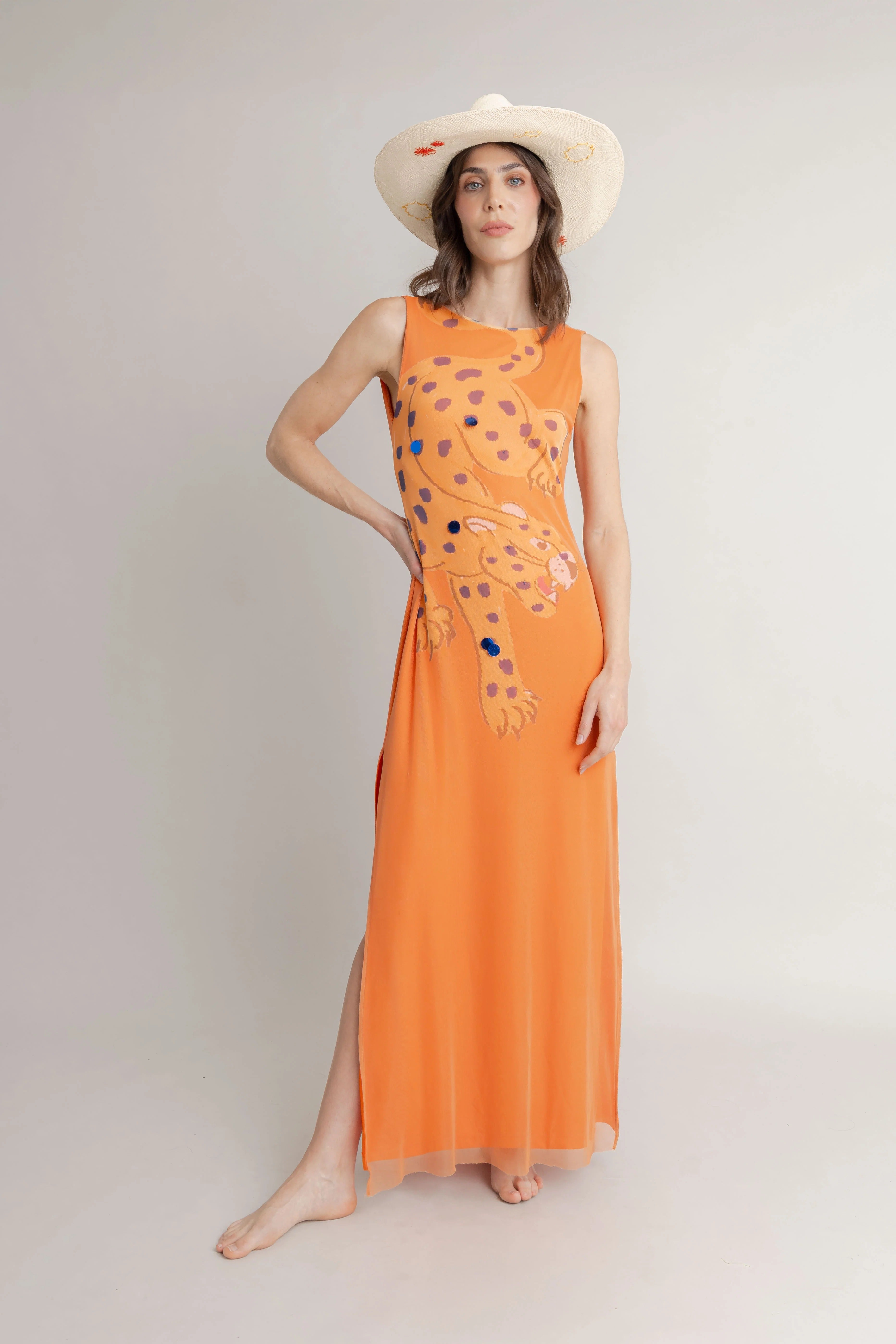 Maxi Vestido Tigre Print