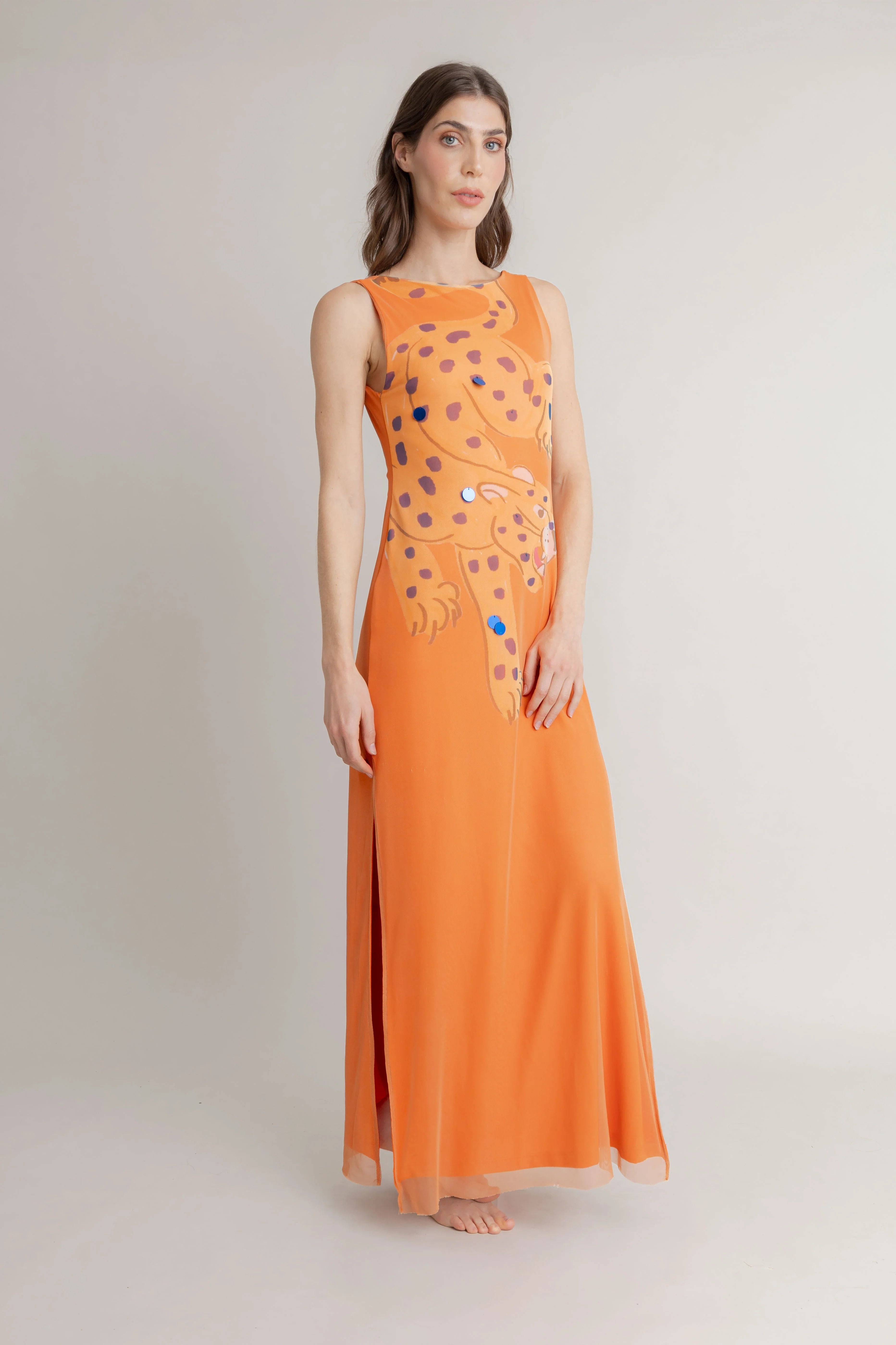 Maxi Vestido Tigre Print