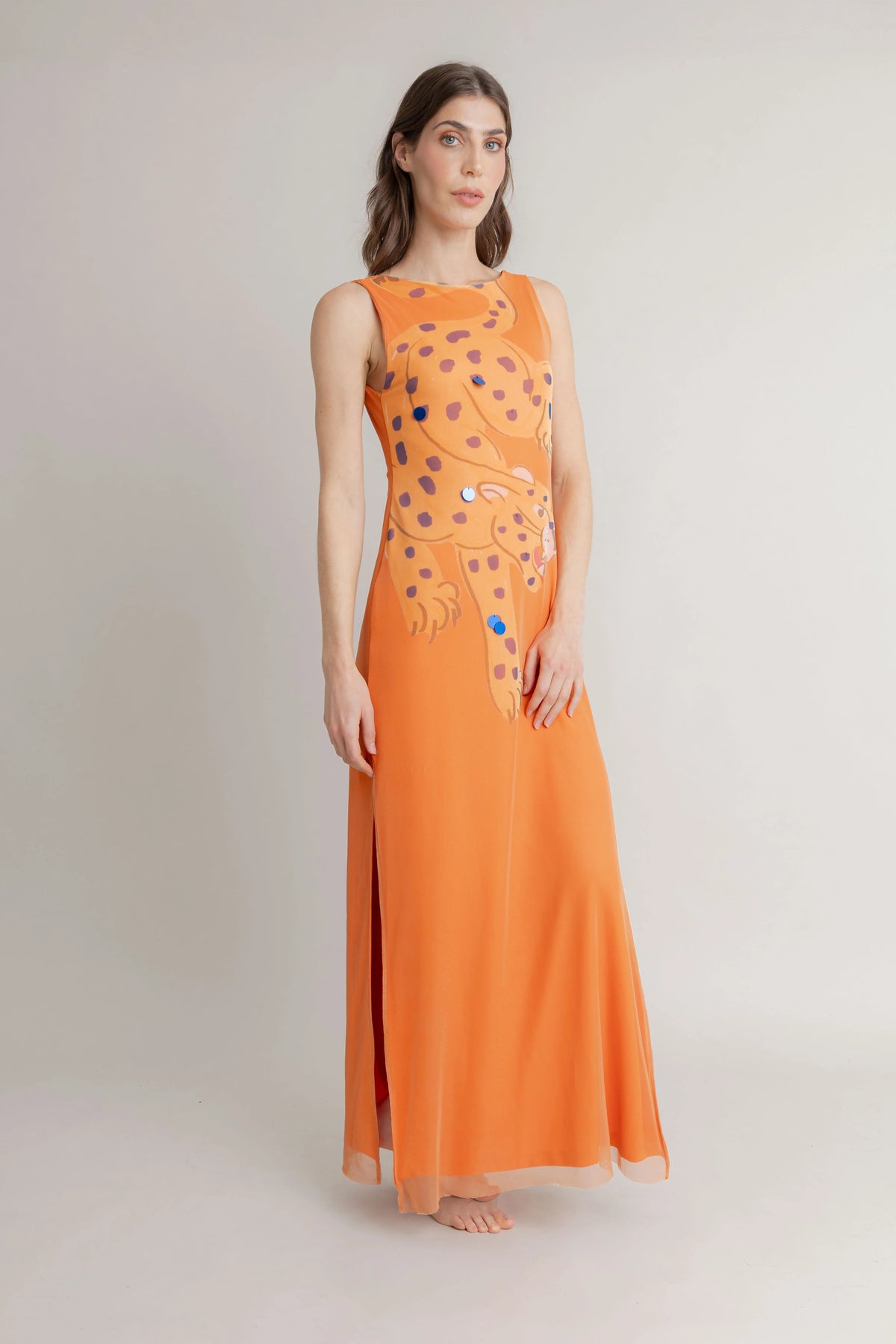 Maxi Vestido Tigre Print