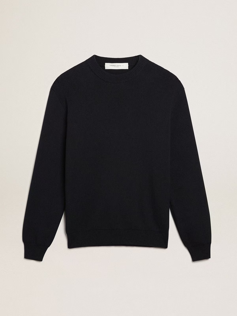 Sweater Golden Knit Crew Neck With Logoyarn