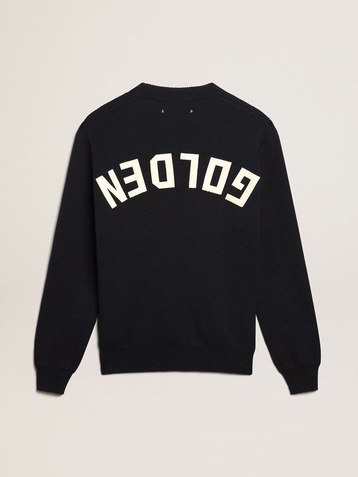 Sweater Golden Knit Crew Neck With Logoyarn GOLDEN GOOSE SWEATERS Malva CO