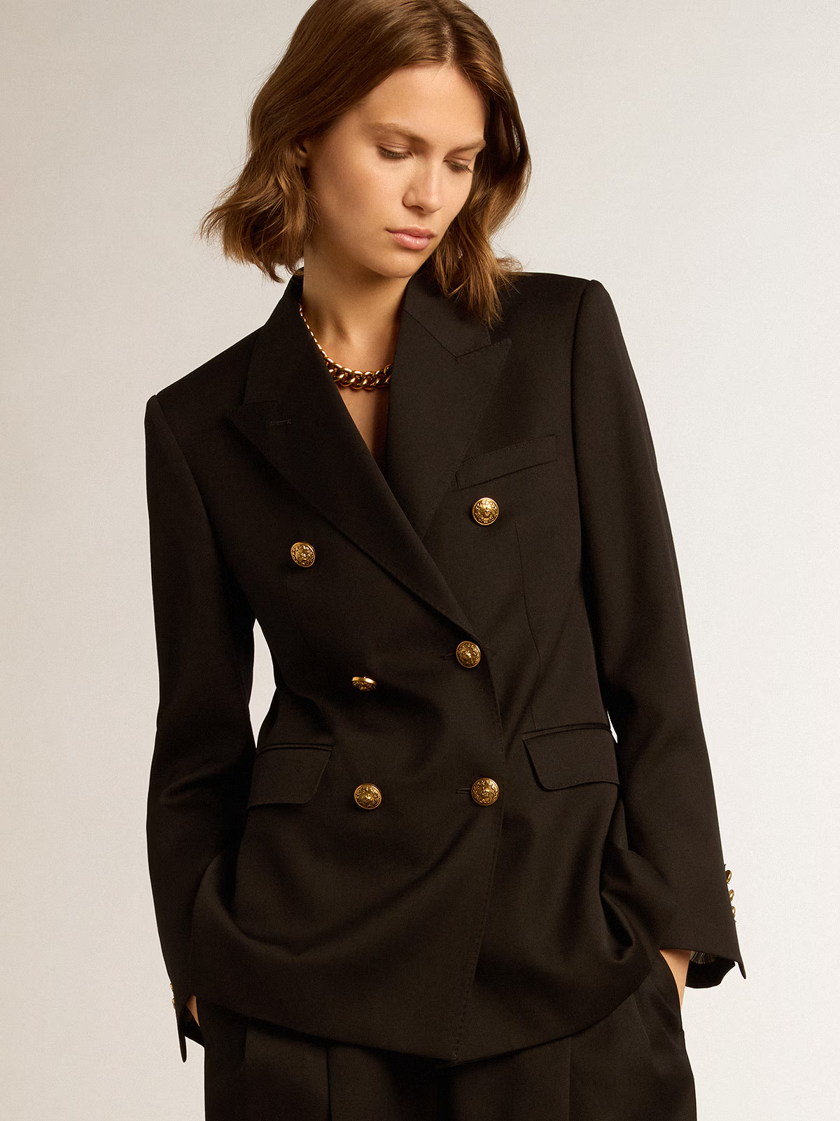 Blazer Golden Light Dry Wool Printed Message BLAZERS Malva CO