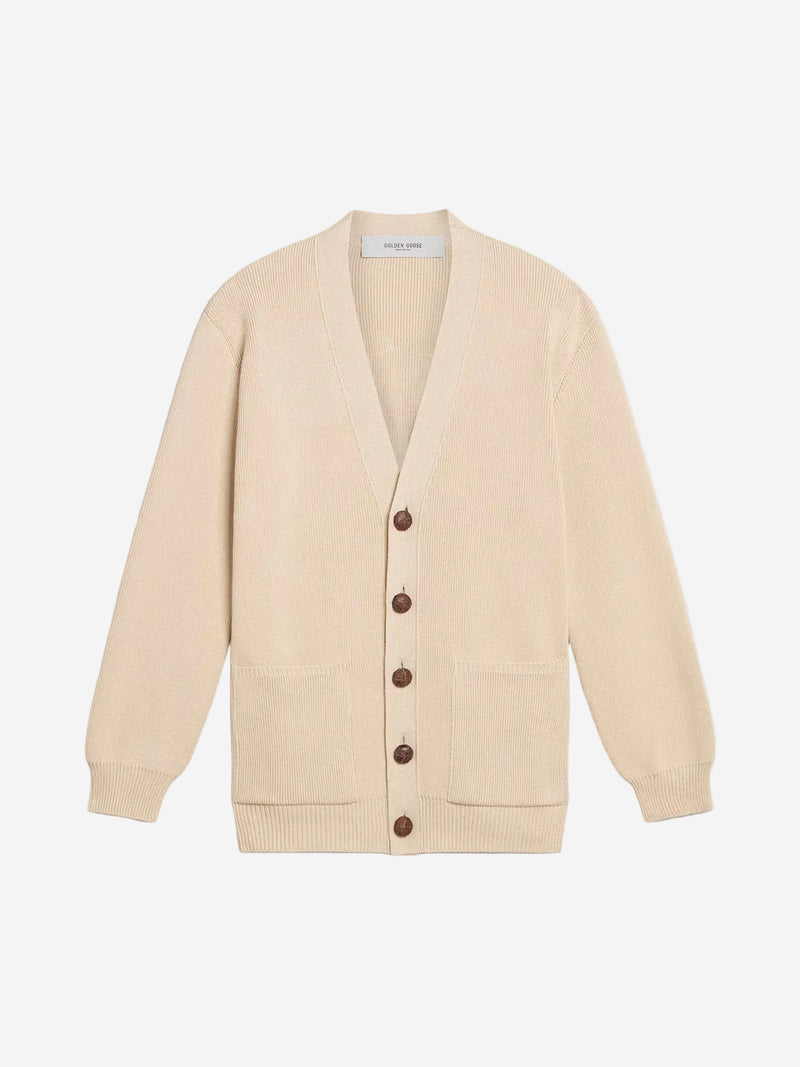 Cardigan Golden Knit With Logo