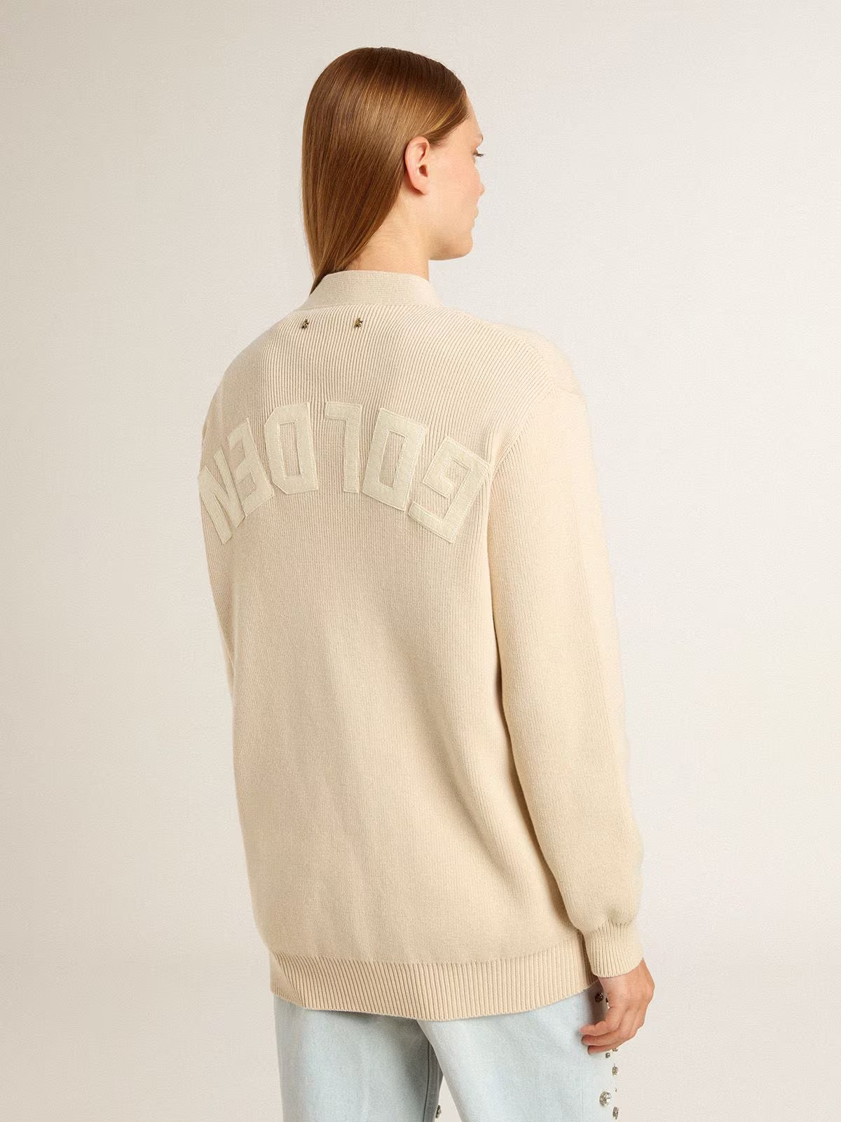 Cardigan Golden Knit With Logo GOLDEN GOOSE CARDIGAN Malva CO
