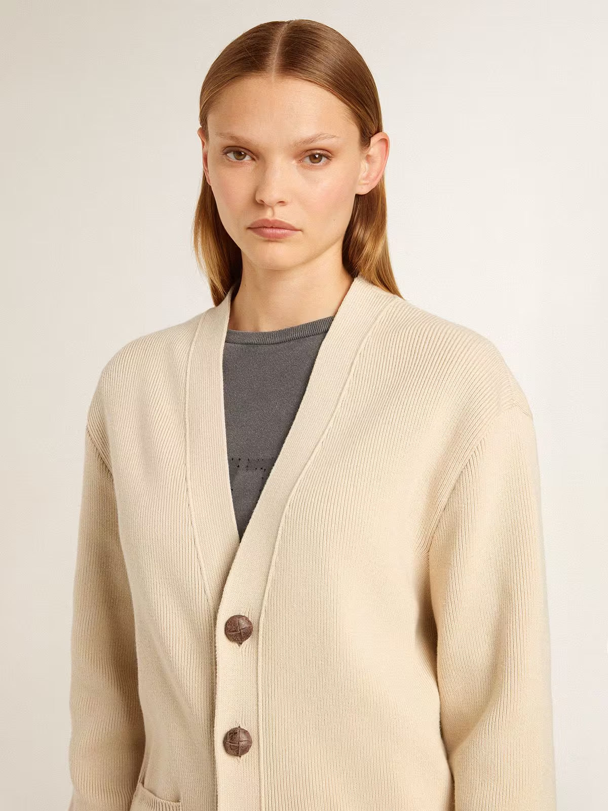 Cardigan Golden Knit With Logo GOLDEN GOOSE CARDIGAN Malva CO