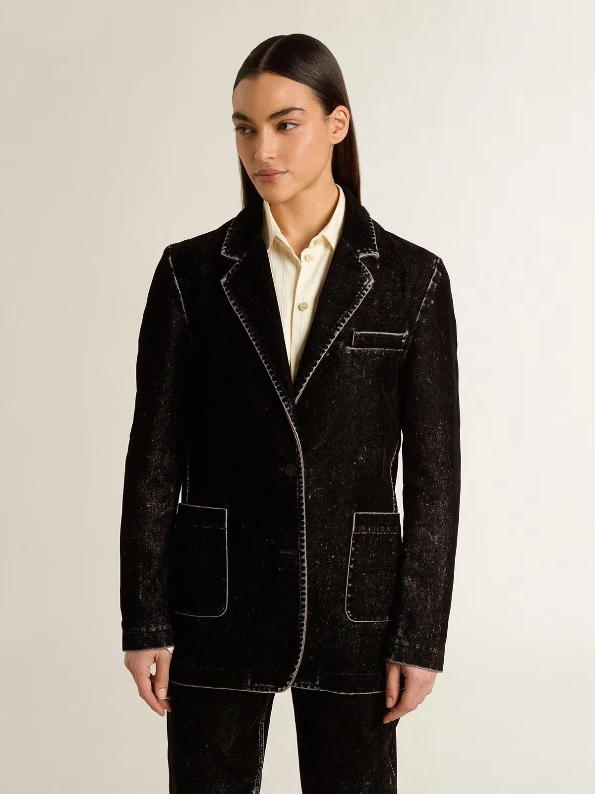 Chaqueta Denim Velvet Washed
