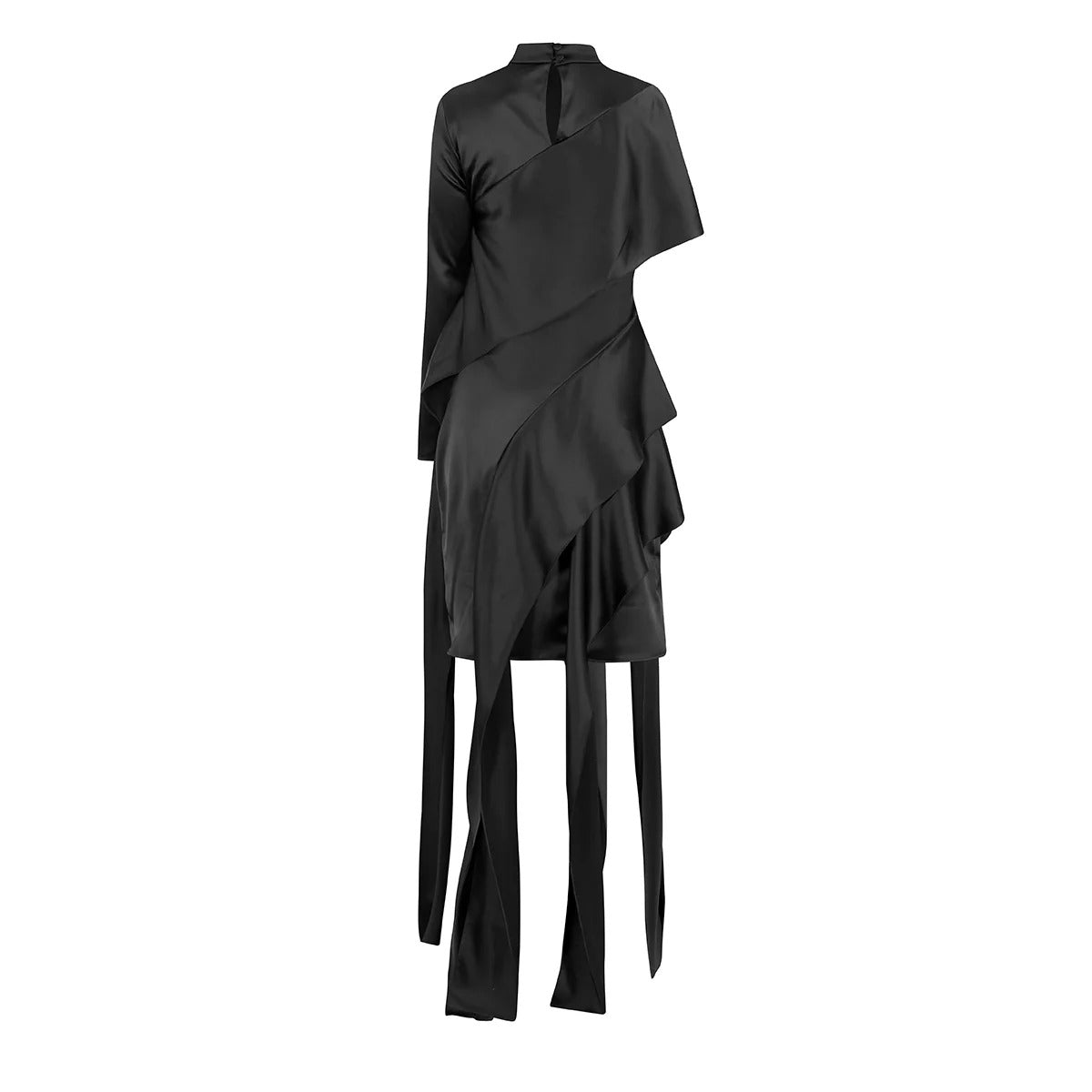 Midi Vestido Printed Volant