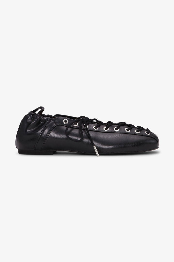 Ballerinas Eyelets Lace Up Crinkle Oleatex