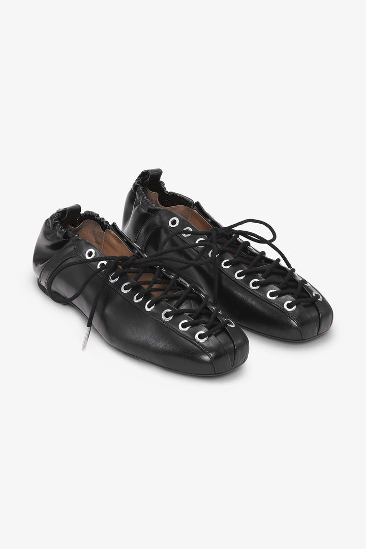 Ballerinas Eyelets Lace Up Crinkle Oleatex