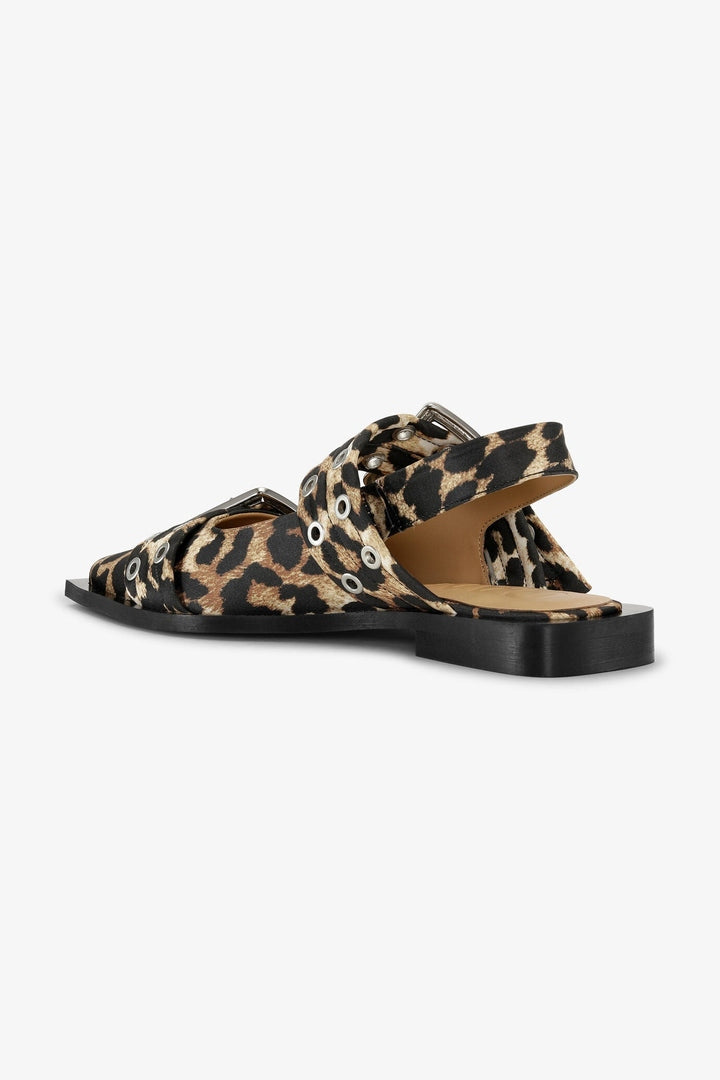 Ballerina Feminine Buckle Ballerina Satin Print GANNI BALLERINAS Malva CO