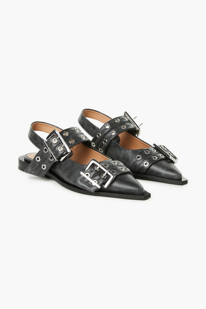 Ballerina Vintage Feminine Buckle GANNI BALLERINAS Malva CO