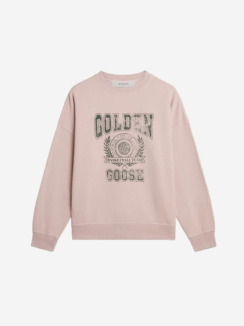 Jersey Crew Neck Vintage College Print