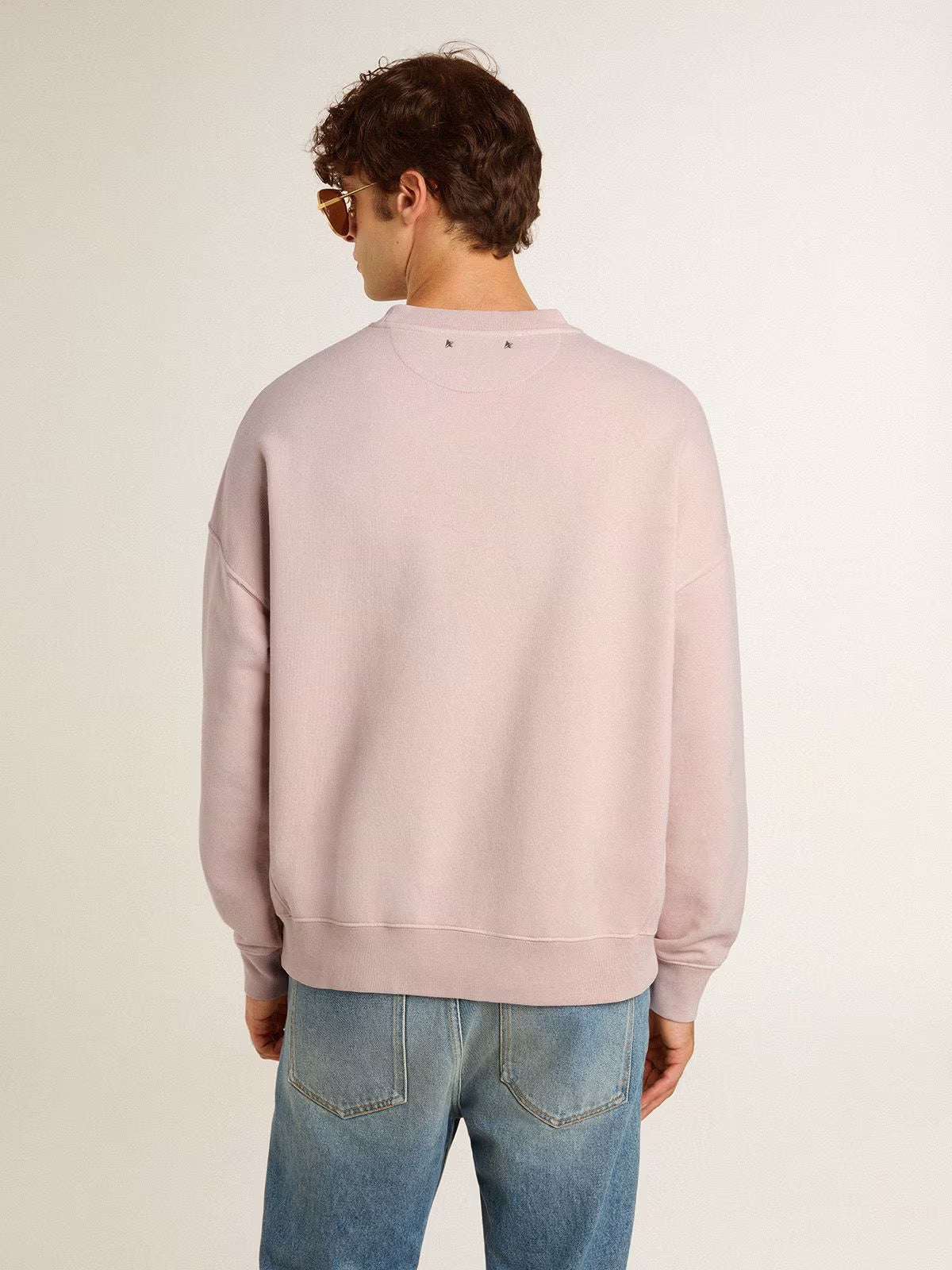 Jersey Crew Neck Vintage College Print GOLDEN GOOSE JERSEY Malva CO