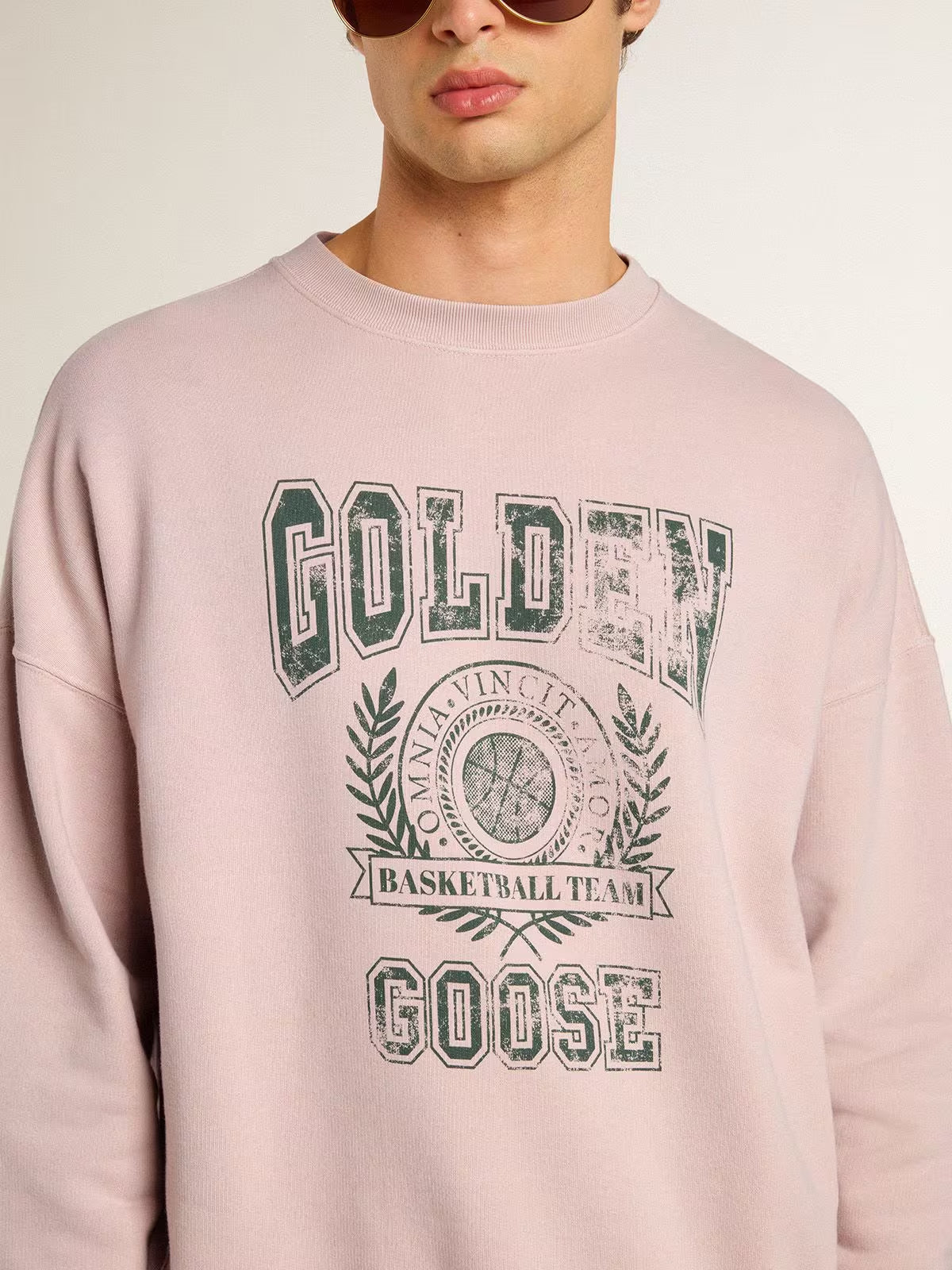 Jersey Crew Neck Vintage College Print GOLDEN GOOSE JERSEY Malva CO