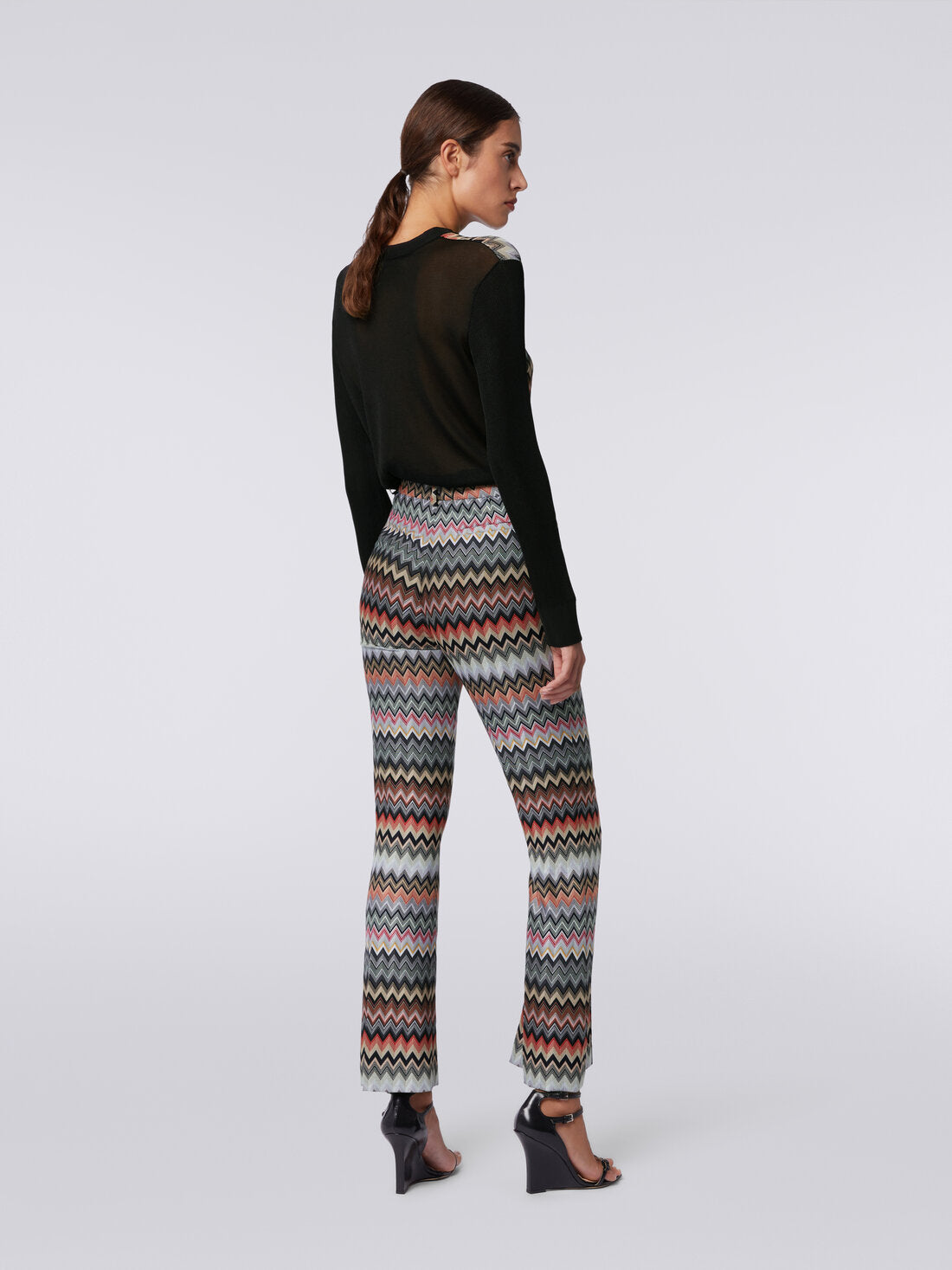 Pantalon Cropped De Algodón Y Viscosa Zigzag