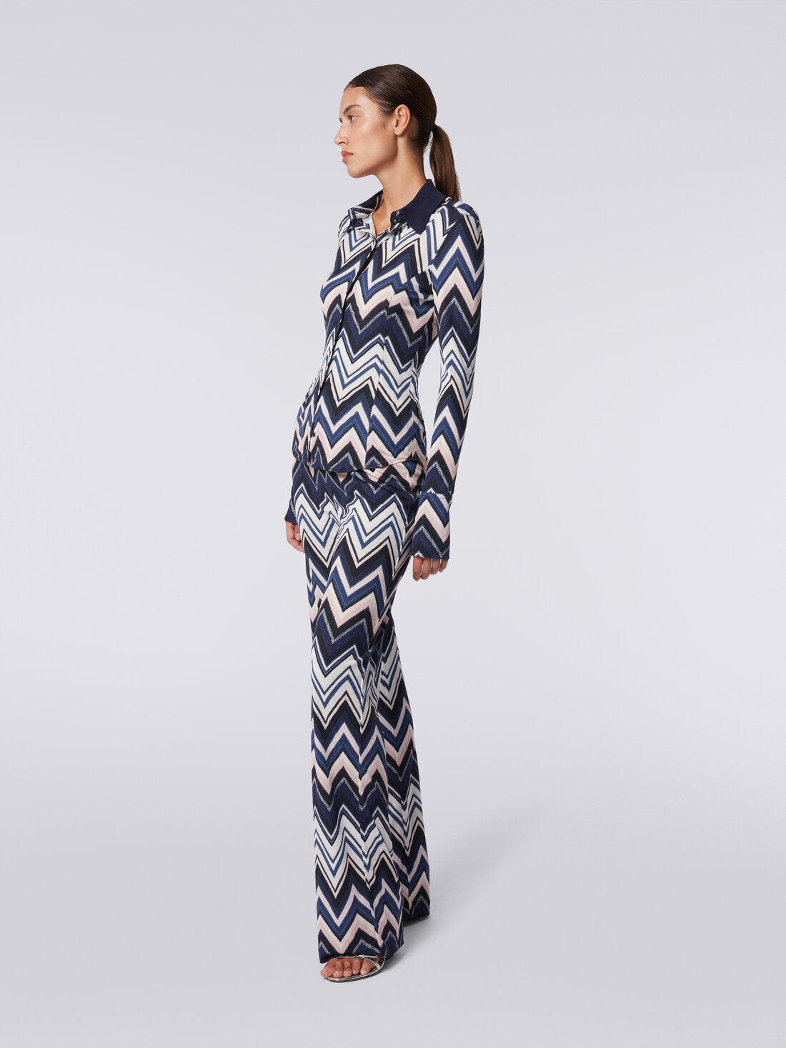 Pantalones De Viscosa Con Estampado Zigzag