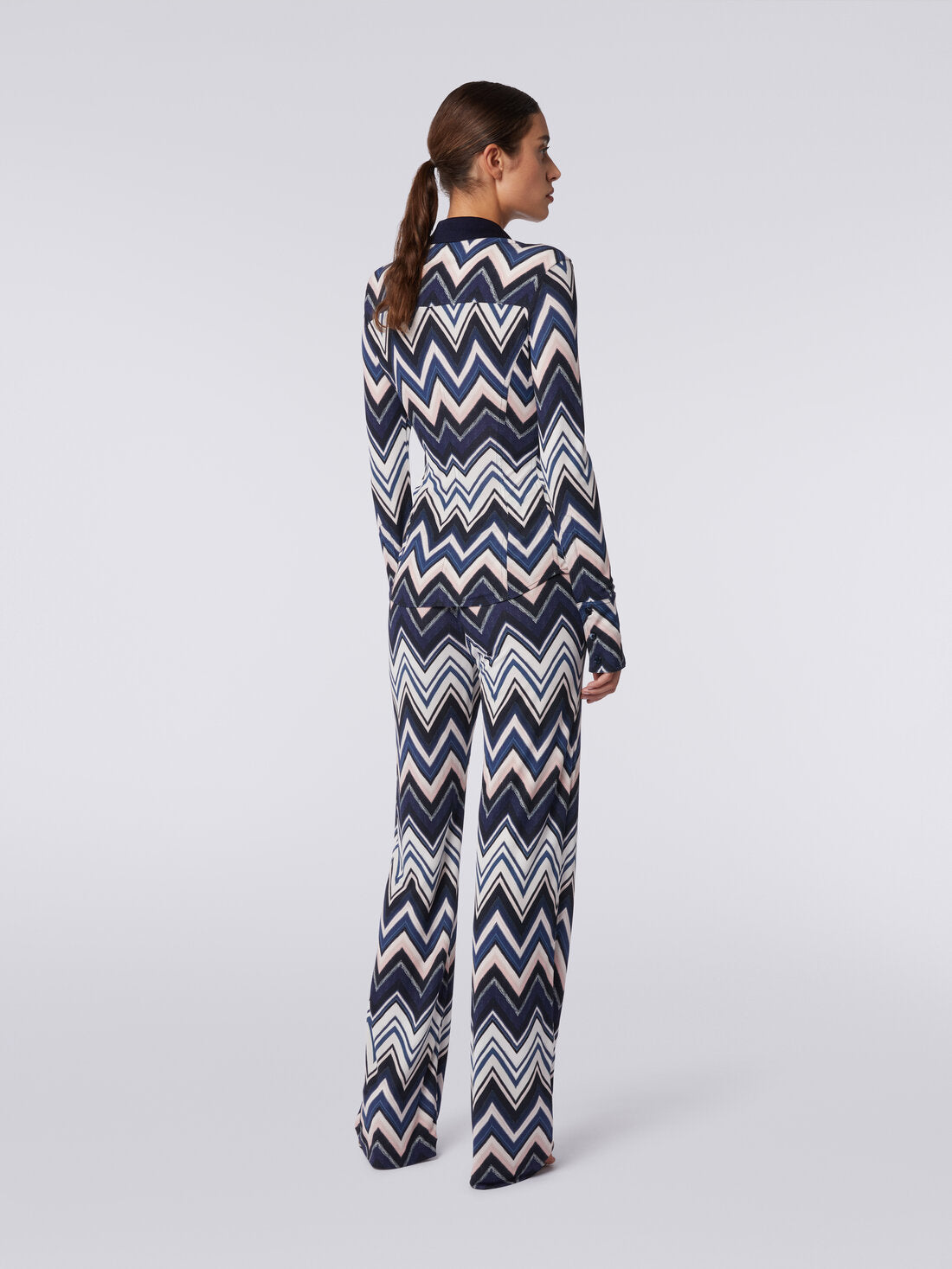Pantalones De Viscosa Con Estampado Zigzag