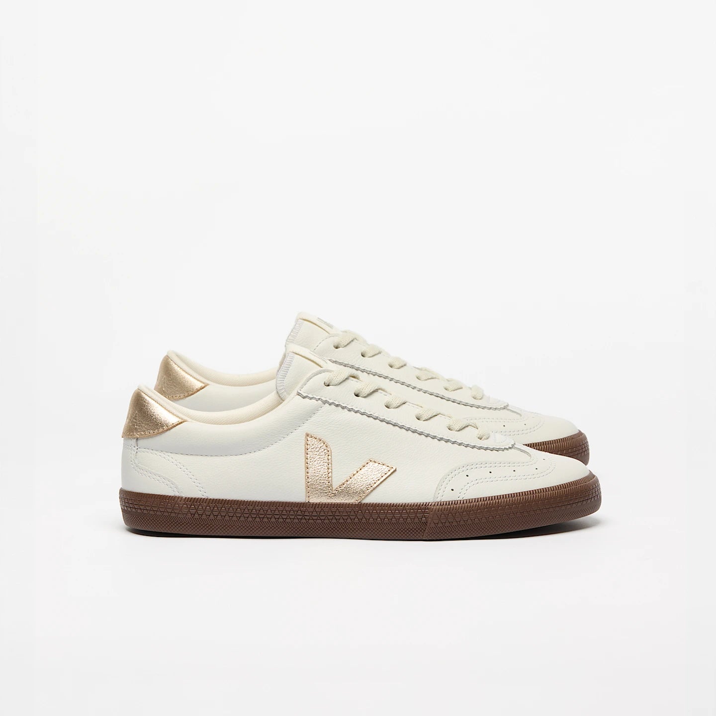 Tenis Veja De Mujer Volley Leather White Platine Bark