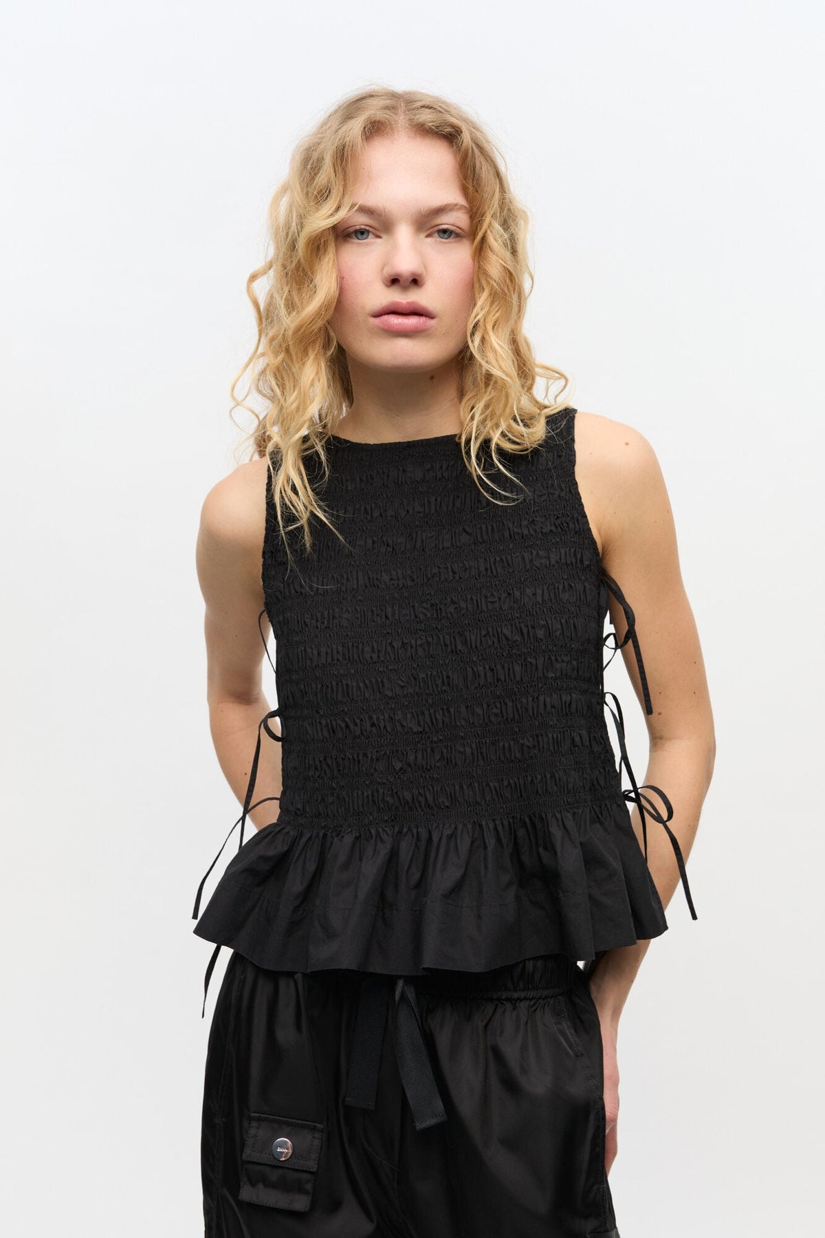 Blusa Smock Tie GANNI BLUSAS Malva CO