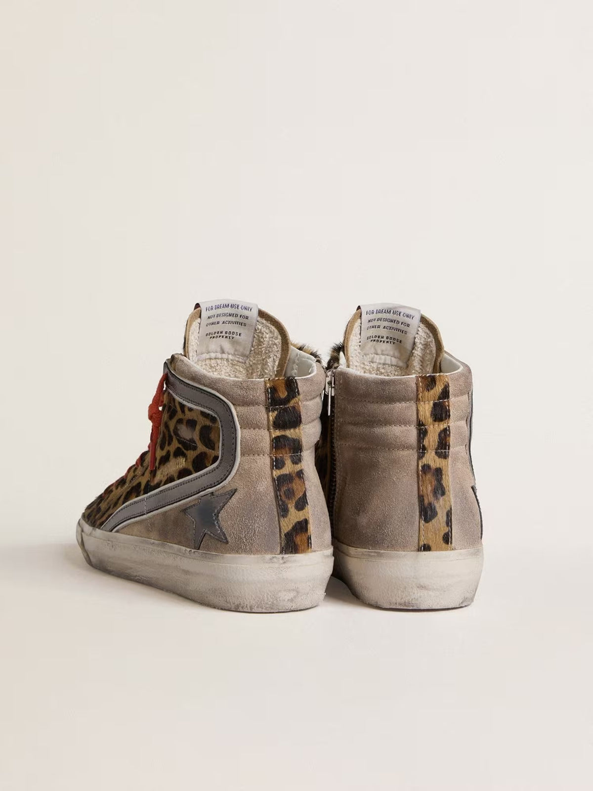 Zapatos Slide Estampado Leopardo Con Estrella Y Detalle De Goma De Piel Laminada